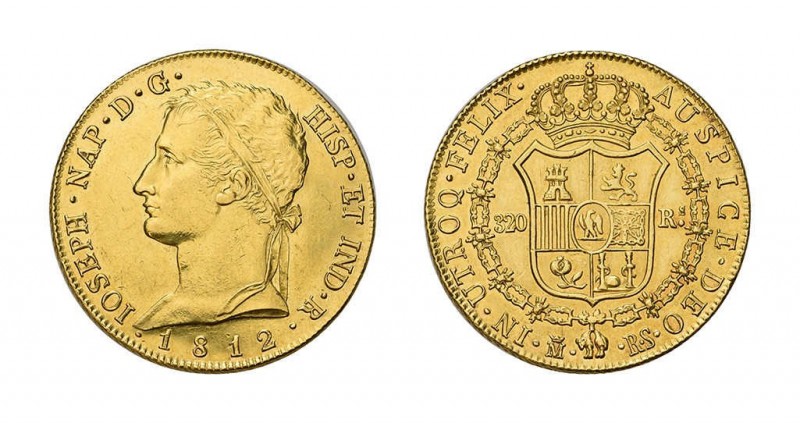 Königreich, José Napoleón, 1808-1814. 320 Reales 1812, Madrid. Fb. 300.Sehr selt...