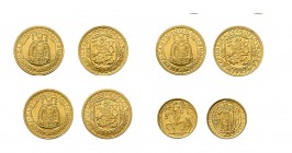 4 Dukaten Tschechoslowakei. Dabei 3 x 1 Dukat St. Wenzel 1923, 1925 und 1926 sowie 1 x Dukat 1929, Kremnitz. 1.000. Jahrestag der Christianisierung Bö...