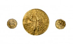 21 Goldmünzen alle Welt. Dabei u.a. 16 x 1 Dukat 1915 Österreich, 1 Dukat 1593 Holland, Utrecht. Dazu 1/32 Dukat Regensburg Stadtschlüssel, Beckenbaue...