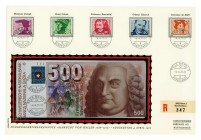 * Banknoten und Banknotenbriefe Schweiz. Dabei 6 Banknotenbriefe von 10 - 500 Franken sowie nominal 760 Franken in 10 - 100 Franken Banknoten, teilwei...