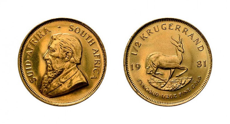 1/2 Unze Krügerrand 1981. 15,55 g.f.