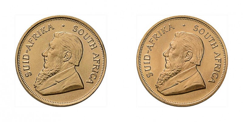 2 x 1 Unze Krügerrand 1976 und 1980.