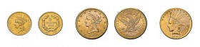 12 Goldmünzen USA. Dabei 3 Dollar 1855, 2 x 5 Dollar 1881, 1 x 10 Dollar 1926Indianer, 5 x 10 Dollar Liberty Head 1893, 1894, 1899, 1901 und 1901 S so...