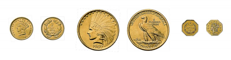 21 Goldmünzen USA. Dabei 3 x 20 Dollar Liberty Head mit 1 x 20 Dollar 1900 S und...