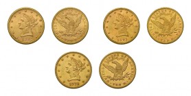 35 x 10 Dollar Liberty Head. Dabei 2 x 1879, 6 x 1880, 9 x 1881, 6 x 1882, 3 x 1886, 2 x 1892 sowie 7 x 1893. Die Münzen unterschiedlich erhalten.Die ...