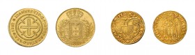 9 Goldmünzen alle Welt. Dabei u.a. Trier Goldgulden Werner von Falkenstein, Brasilien 4000 Reis 1818 Johann VI., Portugal 1000 Reis 1861 Maria II. und...