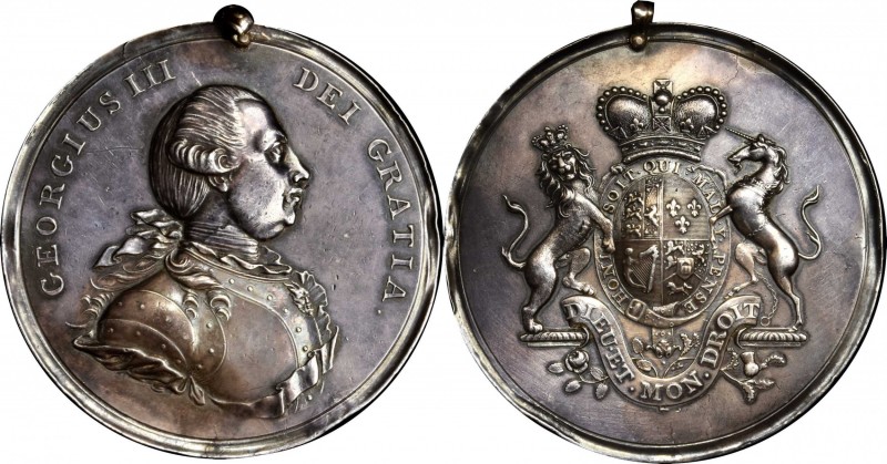 Indian Peace Medals
Undated (circa 1776-1814) George III Indian Peace Medal. St...