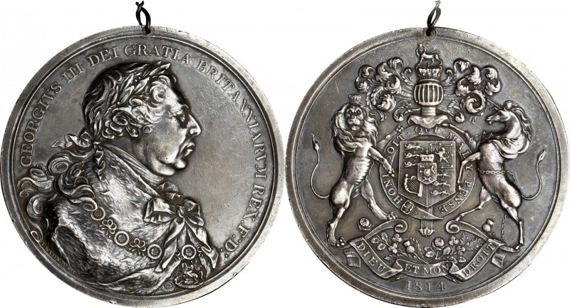 Indian Peace Medals
1814 George III Indian Peace Medal. Silver. Large Size. Ada...