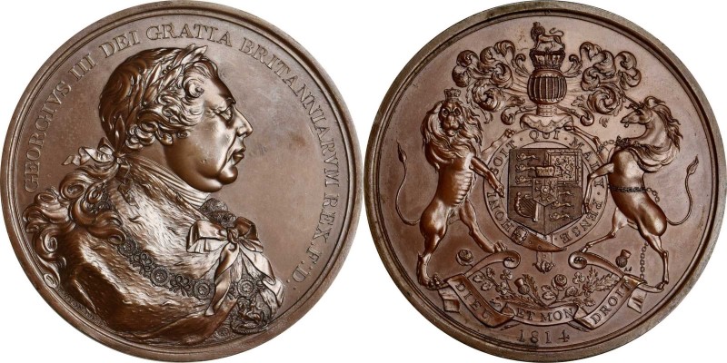 Indian Peace Medals
1814 George III Indian Peace Medal. Copper, Bronzed. Large ...