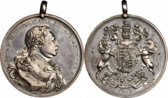 Indian Peace Medals
1814 George III Indian Peace Medal. Silver. Medium Size. Adams 13.1. (Obverse 1, Reverse A). Adams Census Specimen-13. About Unci...
