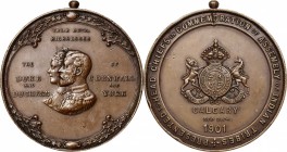 Indian Peace Medals
1901 Calgary Assembly Medal. Copper. Jamieson Fig. 39. Extremely Fine.
64.5 mm (without integral hanger). 1476.9 grains. Screw m...