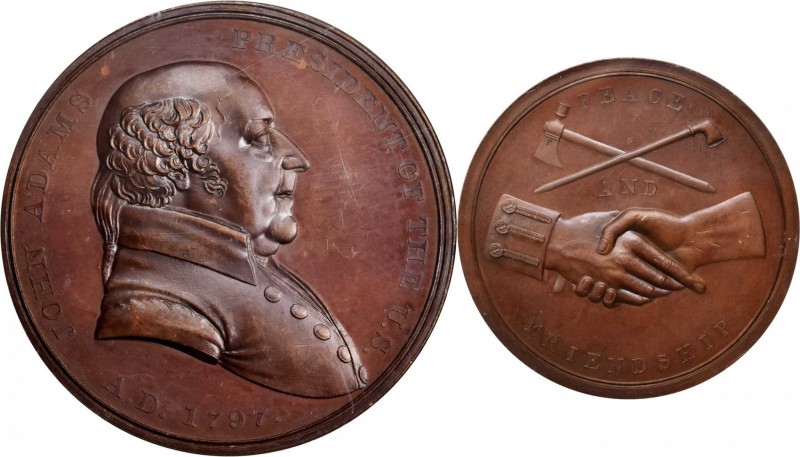 Indian Peace Medals
“1797” (circa 1845) John Adams Indian Peace Medal. Copper, ...