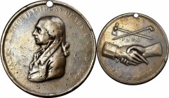 Indian Peace Medals
1809 James Madison Indian Peace Medal. Silver. Second Size. Julian IP-6, Prucha-40. Choice Very Good.
62.5 mm. 1548.9 grains. Pi...