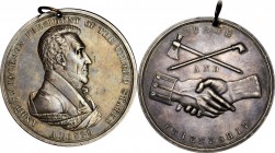 Indian Peace Medals
1829 Andrew Jackson Indian Peace Medal. Silver. First Size. Julian IP-14, Prucha-43. About Uncirculated.
75.6 mm. 2256.2 grains....