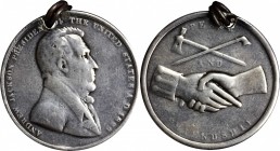 Indian Peace Medals
1829 Andrew Jackson Indian Peace Medal. Silver. Third Size. Julian IP-16, Prucha-43. Very Good.
50.9 mm. 799.4 grains. This is o...