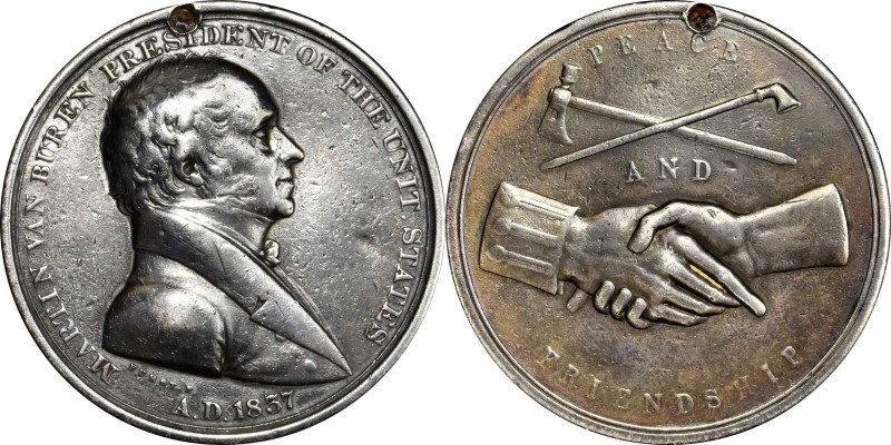 Indian Peace Medals
1837 Martin Van Buren Indian Peace Medal. Silver. Second Si...