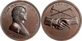 Indian Peace Medals
1837 Martin Van Buren Indian Peace Medal. Copper, Bronzed. Third Size. First Reverse. Julian IP-19. Prucha-44. MS-64 BN (NGC).
5...
