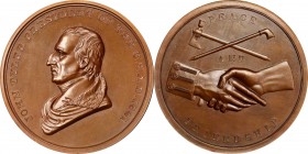 Indian Peace Medals
1841 John Tyler Indian Peace Medal. Bronze. Third Size. First Reverse. Julian IP-23, Prucha-45. MS-67 BN (NGC).
50.8 mm. 1111.1 ...