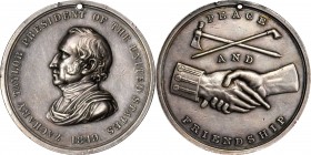 Indian Peace Medals
1849 Zachary Taylor Indian Peace Medal. Silver. Second Size. Julian IP-28, Prucha-47. Extremely Fine.
62.4 mm. 1466.3 grains. Pi...