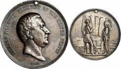 Indian Peace Medals
1850 Millard Fillmore Indian Peace Medal. Silver. First Size. Julian IP-30, Prucha-48. Very Fine.
75.7 mm. 2691.4 grains. Pierce...