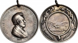 Indian Peace Medals
1862 Abraham Lincoln Indian Peace Medal. Silver. Second Size. Julian IP-39, Prucha-51. Very Fine.
62.6 mm. 1410.3 grains. Pierce...