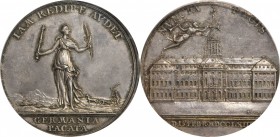 Early American and Betts Medals
1763 Treaty of Hubertusburg Medal. Betts-446. Silver. AU-58 (PCGS).
44.5 mm. Endearing near-Mint quality for this po...