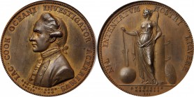 Early American and Betts Medals
Undated (ca. 1783) Captain James Cook Memorial Medal. Betts-553. MS-64 BN (PCGS).
43.2 mm. Sandy olive and gray-brow...