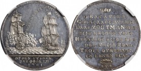 Early American and Betts Medals
1781 Battle of Doggersbank Medal. Betts-588, Van Loon Supp., 563. Silver. MS-62 PL (NGC).
30.2 mm. Dusted with pale ...