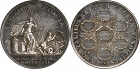 Early American and Betts Medals
1781 Battle of Doggersbank Medal. Betts-589, Van Loon Supp., 562. Silver. MS-63 PL (NGC).
44.6 mm. Blushes of sandy-...