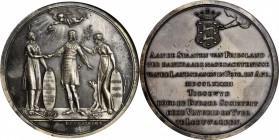 Early American and Betts Medals
1782 Frisian Recognition of American Independence Medal. Betts-602, Van Loon Supp., 572. Silver. MS-62 (NGC).
44.1 m...