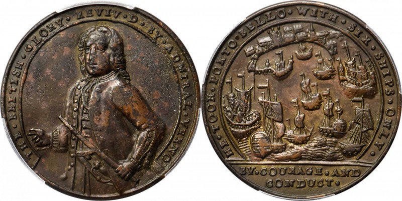 Admiral Vernon Medals
Undated (1739) Admiral Vernon Porto Bello Medal. Vernon's...