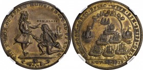 Admiral Vernon Medals
1739 Admiral Vernon Porto Bello Medal. Multiple Portraits. Adams-Chao PBv1 2-B, M-G 165. Rarity-5. Copper. MS-65 (NGC).
37.3 m...