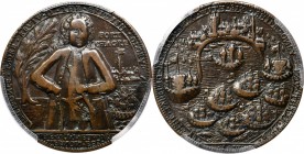 Admiral Vernon Medals
1739 Admiral Vernon Fort Chagre Medal. Adams-Chao FCv 5-D, M-G 189, 190. Rarity-5. Bath Metal. VF Details--Tooled (PCGS).
39.6...