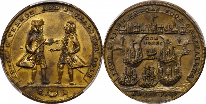 Admiral Vernon Medals
1741 Admiral Vernon Cartagena Medal. Adams-Chao CAvo 2-B,...