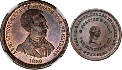 Washingtoniana
"1860" (ca. 1864) C.K. Warner Card - Lincoln. By R.L. Lovett. Musante GW-744, Baker-583E, Cunningham 28-2090C, King-601, DeWitt-AL 186...