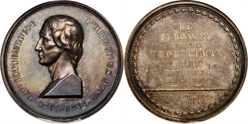 Mint and Treasury Medals
1871 David Rittenhouse Medal. By William Barber. Julia...