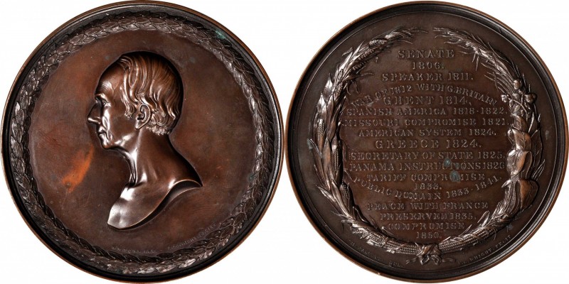 Personal Medals
"1850" Henry Clay Memorial Medal. Electrotype. By Charles Cushi...