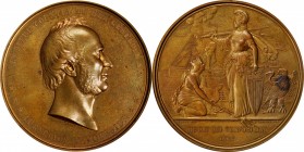 Personal Medals
1865 Cornelius Vanderbilt National Gratitude Medal. By Salathiel Ellis and Emanuel Leutze. Julian PE-36. Gilt Copper. Mint State.
76...