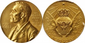 Agricultural, Scientific, and Professional Medals
1973 Nominating Committee For the Nobel Prize in Science Medal. Gold. 26 mm. 19.6 grams. Specimen-6...