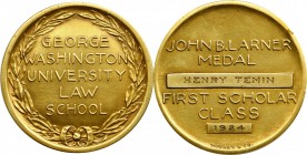 School, College and University Medals
1924 George Washington University Law School John B. Larner Medal. By Tiffany & Co. Gold. About Uncirculated.
...