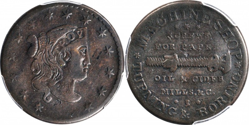 Hard Times Tokens
New York--Troy. Undated (1835) N. Starbuck & Son. HT-366, Low...