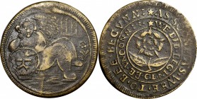 Early American and Betts Medals
Undated (ca. 1584) Raleigh Plantation Token. Betts-15. Die Pair 1. Brass. VF-30 (PCGS).
139.5 grains. 28.2 mm. 1.7 t...
