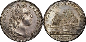 Franco-American Jetons
1756 Franco-American Jeton. The Migrating Hive. Betts-393, Breton-517, Frossard-44/41. Silver. Reeded Edge. AU-58 (PCGS).
Coi...