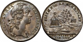 Franco-American Jetons
1756 Franco-American Jeton. The Migrating Hive. Betts-393, Breton-517, Frossard-Unlisted (WWC Wilson / Raymond Obverse T). Sil...