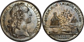 Franco-American Jetons
1756 Franco-American Jeton. The Migrating Hive. Betts-393, Breton-517, Frossard-Unlisted (WWC Wilson / Raymond Obverse T). Sil...