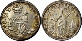 St. Patrick Farthing
Undated (ca. 1652-1674) St. Patrick Farthing or "Shilling". Martin 1d.1-Ba.11. Rarity-6+. Silver. AU-55+ (PCGS).
118.6 grains. ...