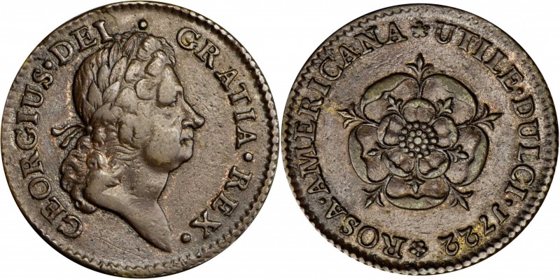 Rosa Americana Penny
1722 Rosa Americana Penny. Martin 2.12-D.3, W-1268. Rarity...