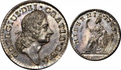 Wood's Hibernia Farthing
1723 Wood’s Hibernia Farthing. Martin 3.2-Bc.10, W-12500. Rarity-5. Silver. SP-63 (PCGS).
71.4 grains. From our legendary 1...