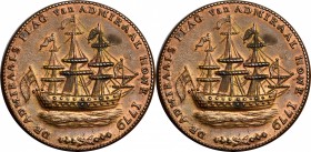 Rhode Island Ship Medal
“1778-1779” (ca. 1780) Rhode Island Ship Medal. Betts-563, W-1740. Wreath Below Ship. Brass. AU Details--Cleaned (PCGS).
193...