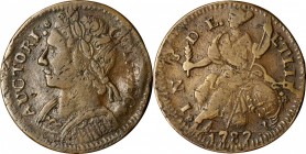 Connecticut Copper
1787 Connecticut Copper. Miller 12-Q, W-2885. Rarity-3. Mailed Bust Left. 1787 over 1887. EF-40 (PCGS).
116.6 grains. Another exc...